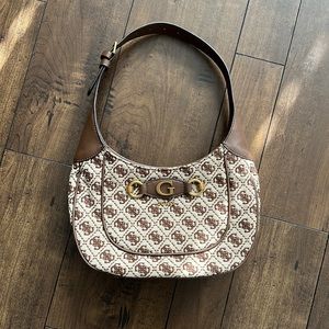 Guess Izzy Jacquard Logo Hobo Bag